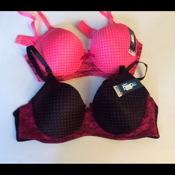 2 Ladies Polkadot Underwire Bra’s Lace Detail NWT - Picture 2 of 5